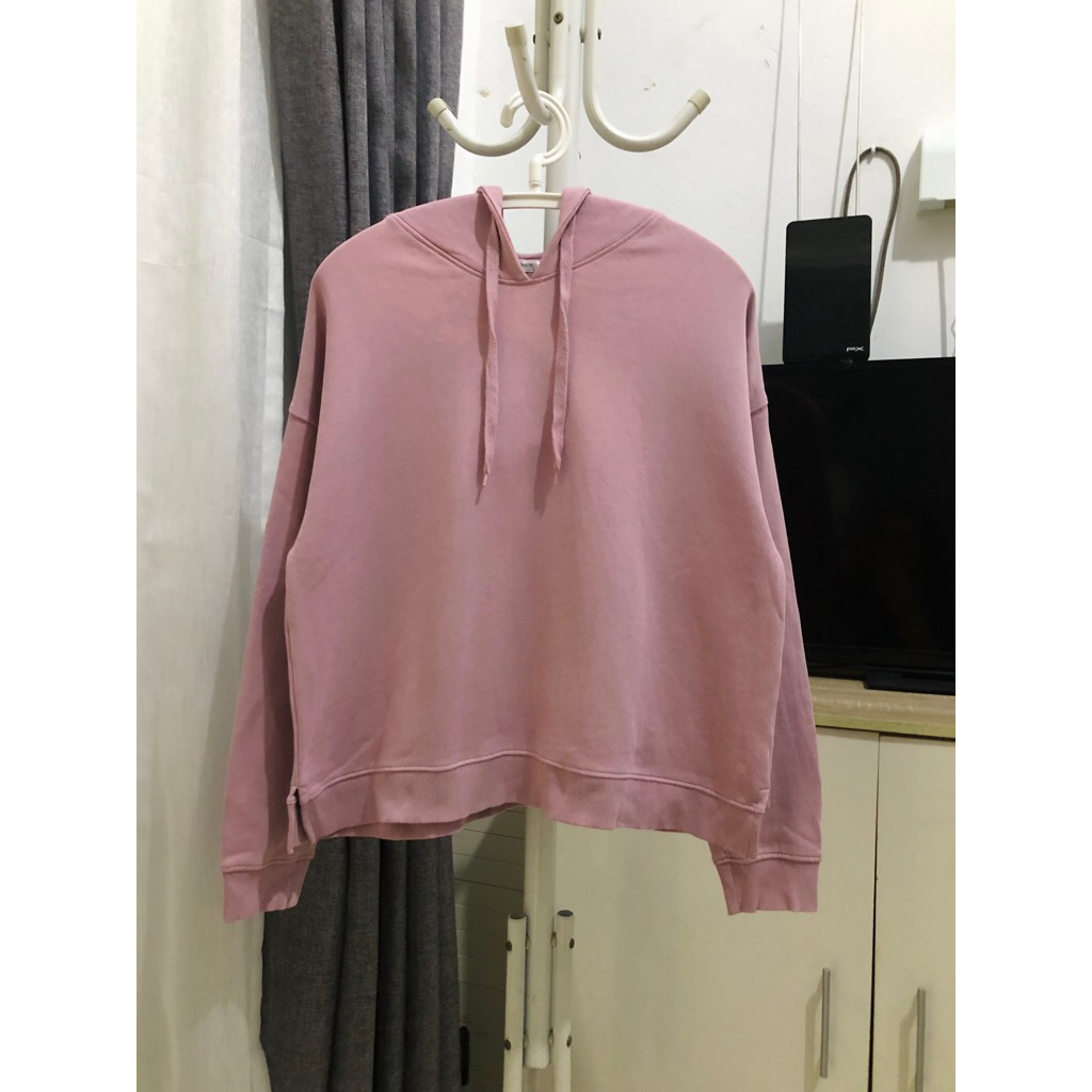 pl sweater hoodie semicrop - glacier