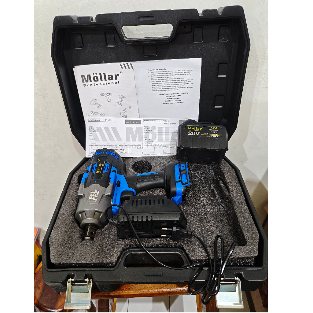 MOLLAR CIW21500 Cordless Impact Wrench 1500 Nm - Alat buka baut TRUK MOBIL BENGKEL HEAVY DUTY
