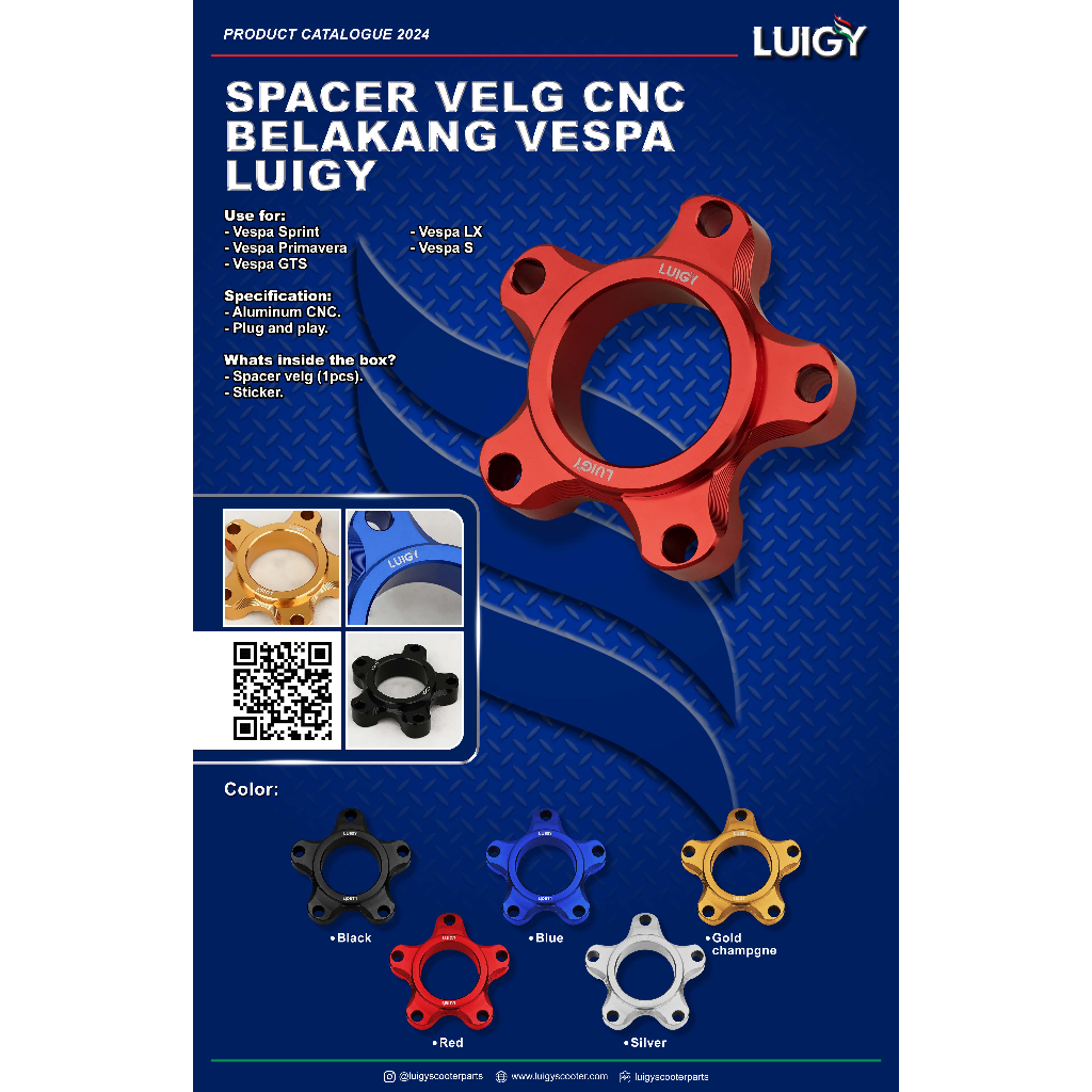SPACER VELG CNC BELAKANG VESPA LUIGY