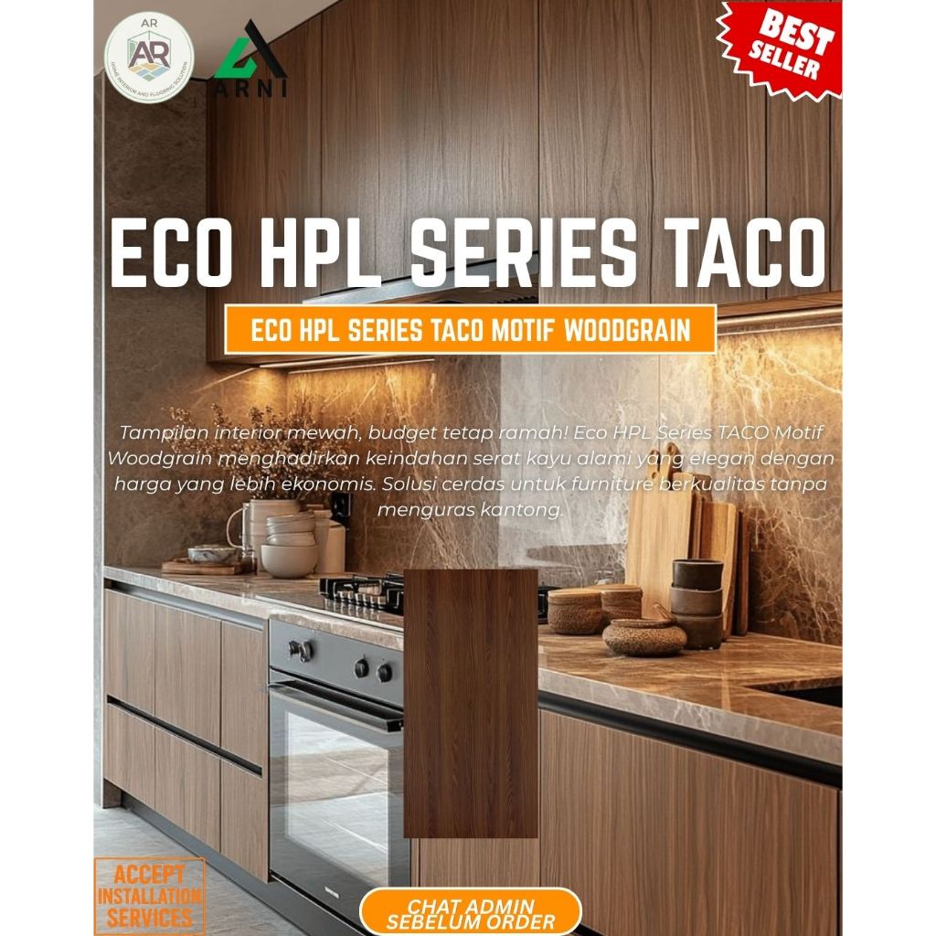 Eco HPL Series by Taco | Pelapis Furnitur Eco by Taco | Motif Woodgrain/Kayu