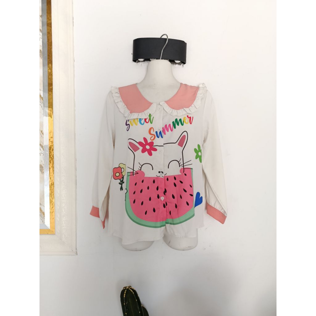 blouse kerah sailor, blouse preloved