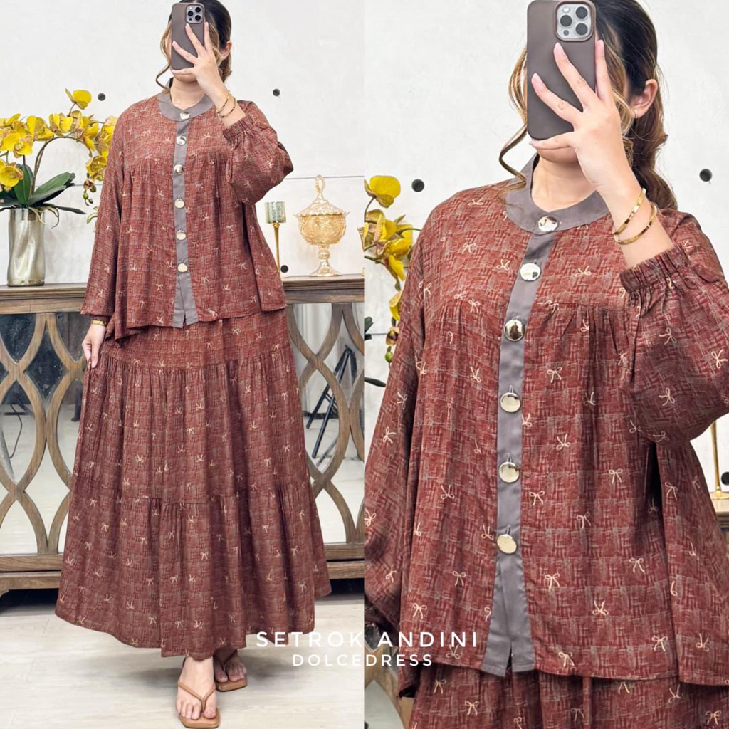 setelan rok rayon premium DOLCE DRESS set rok ANDINI
