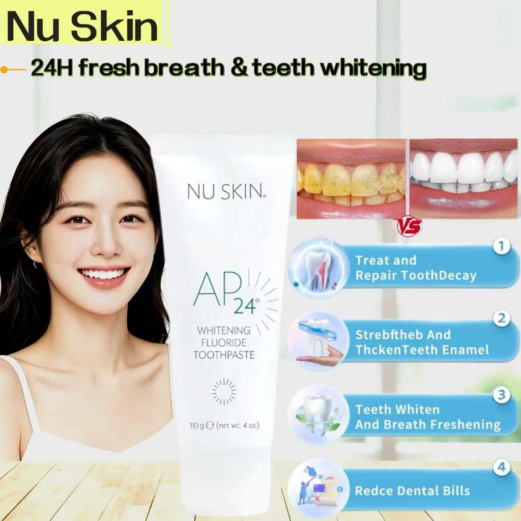 [ORI&Beli 2 gratis 1] AP 24 Whitening Fluoride Toothpaste 110g / 24H fresh breath & teeth whitening 