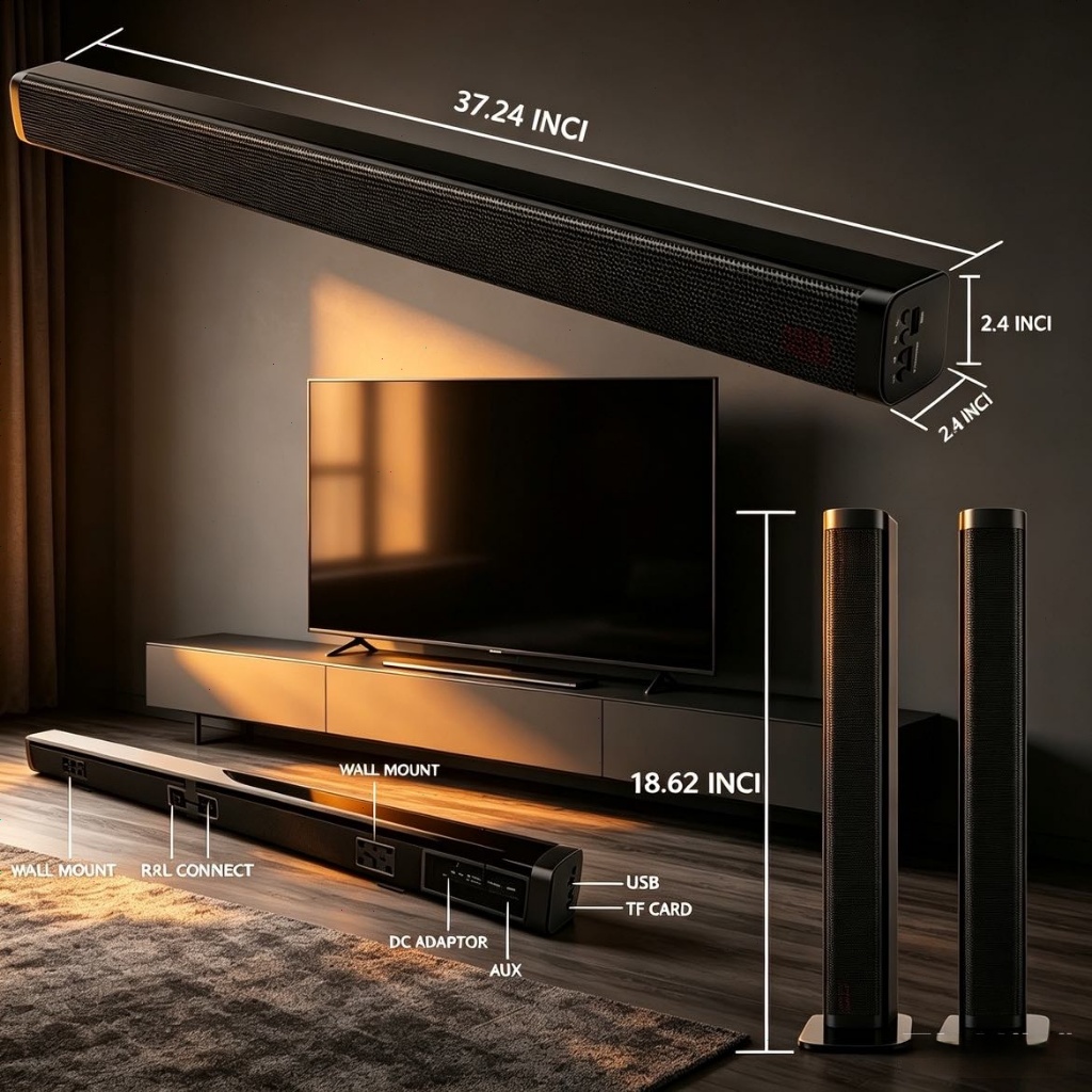 WEYON Speaker Bluetooth Wireless 2 PCS Speaker Portable Soundbar
