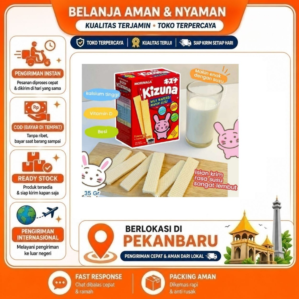 [SDW] pekanbaru/7 Saset Wafer Susu Kizuna Morinaga Milk Wafers Biscuit Biskuit Stik Jepang Camilan