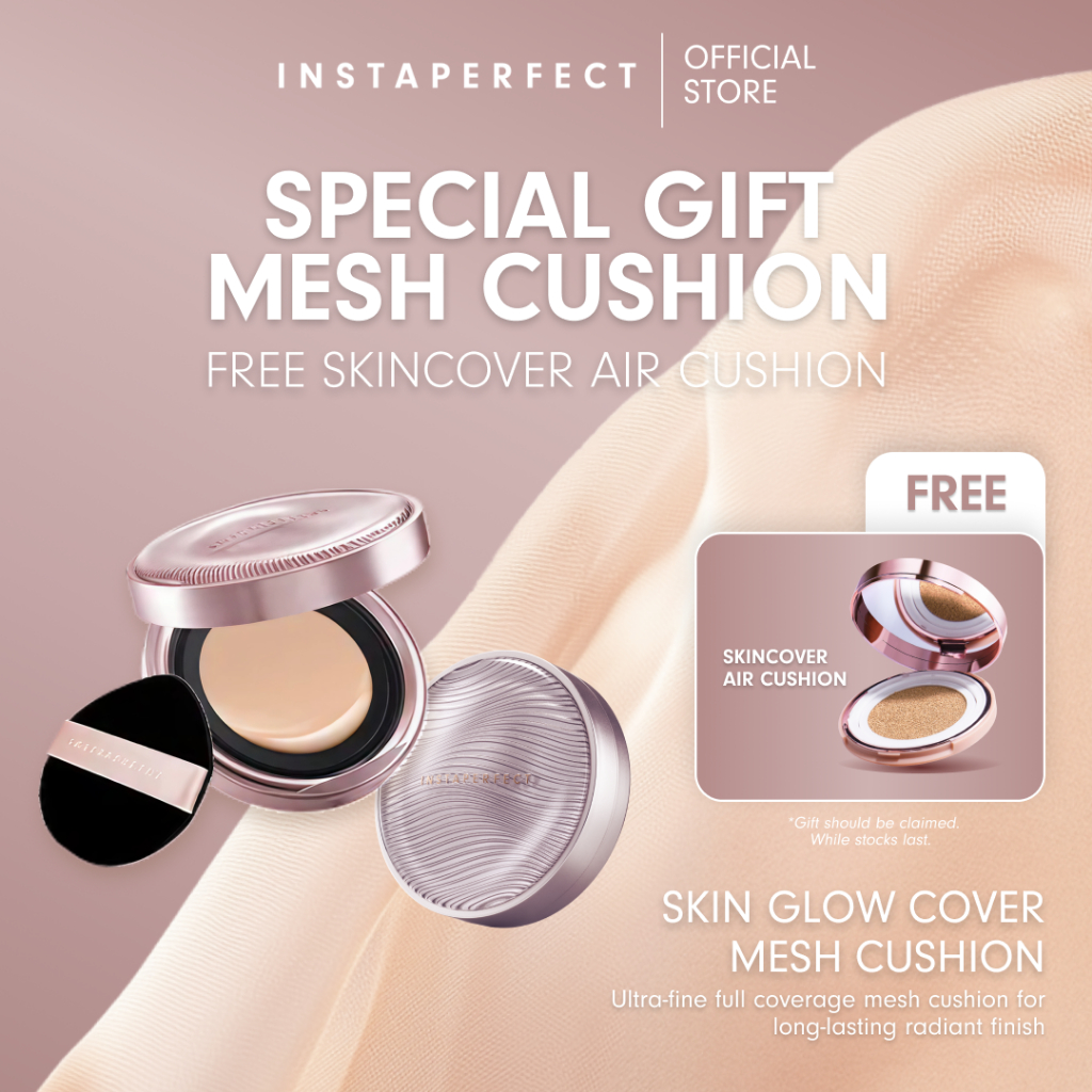 Instaperfect Skin Glow Cover Mesh Cushion High Coverage Formula Dilengkapi dengan SPF 50+ / PA++++  