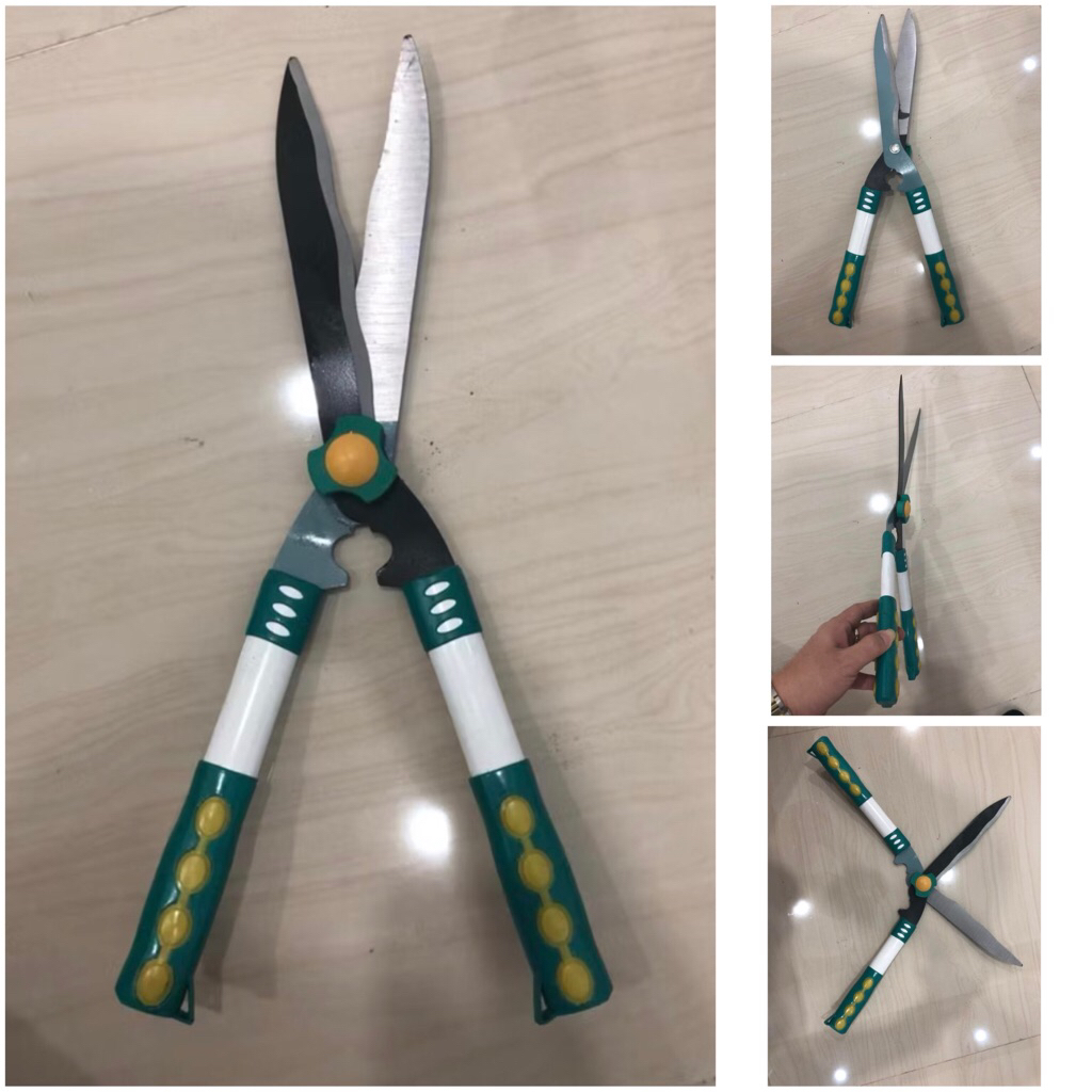 RUSH GG PVC HIJAU PUTIH gunting pagar rumput 50cm GRASS PRUNER / pruning direction gras scissors pag