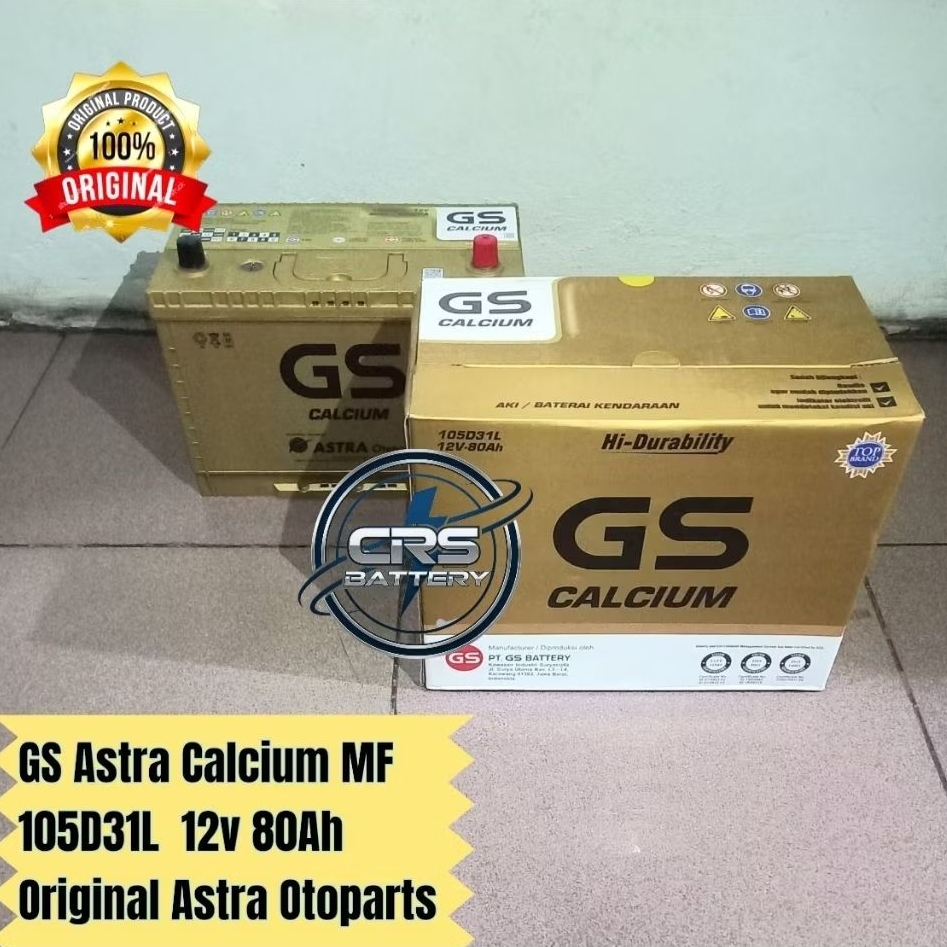 Aki Mobil GS Astra Calcium 105D31L Accu Kering GS GOLD 80Ah MF