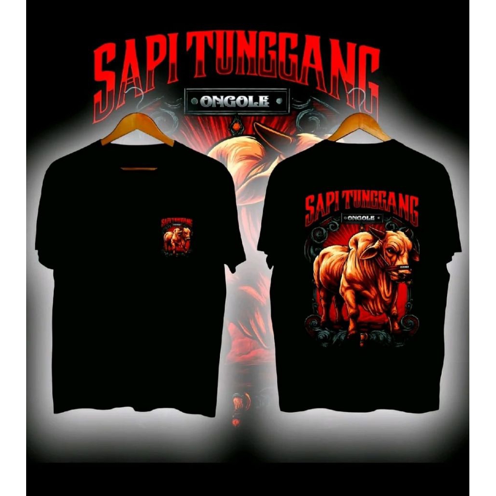 KAOS SAPI TUNGGANG ONGOLE MOTIF MERAH