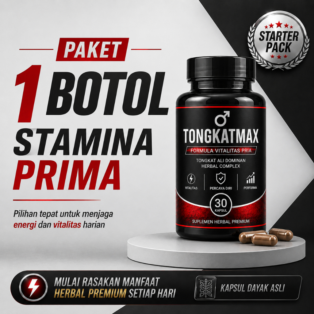 TongkatMax 1 Botol – Suplemen Kebugaran Penunjang Stamina Pria Dewasa | Isi 30 Kapsul
