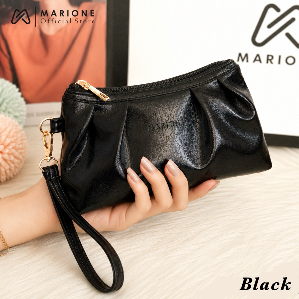 MARIONE - DOMPET OBSIDIAN Dompet Serbaguna Pouch HP Besar Uang Kertas Make Up Masuk Pouch Simple Imu