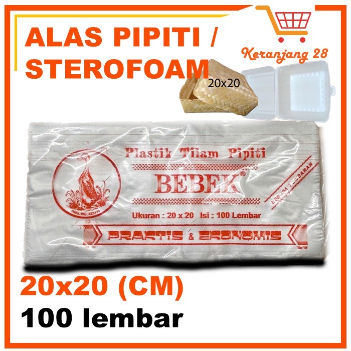 Plastik Tilam Pipiti / Sterofoam / 20x20 / 100 Lembar / Tilam Bebek