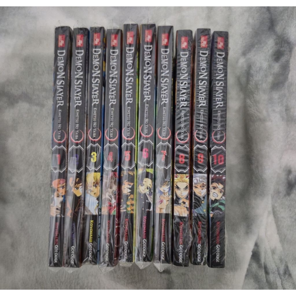 demon slayer 1-10 dg BONUS postcard & bookmark resmi elex media koleksi pribadi (BEKAS)