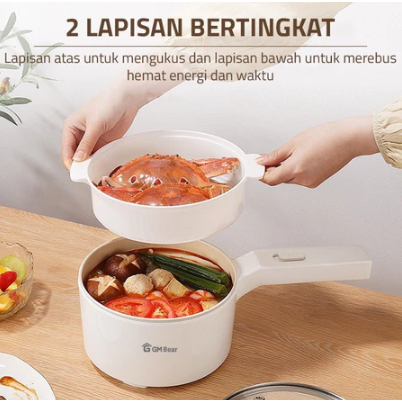 GM Bear Panci Listrik Multifungsi 3 in 1 1692 - Panci Listrik Serbaguna Panci Listrik Low Watt
