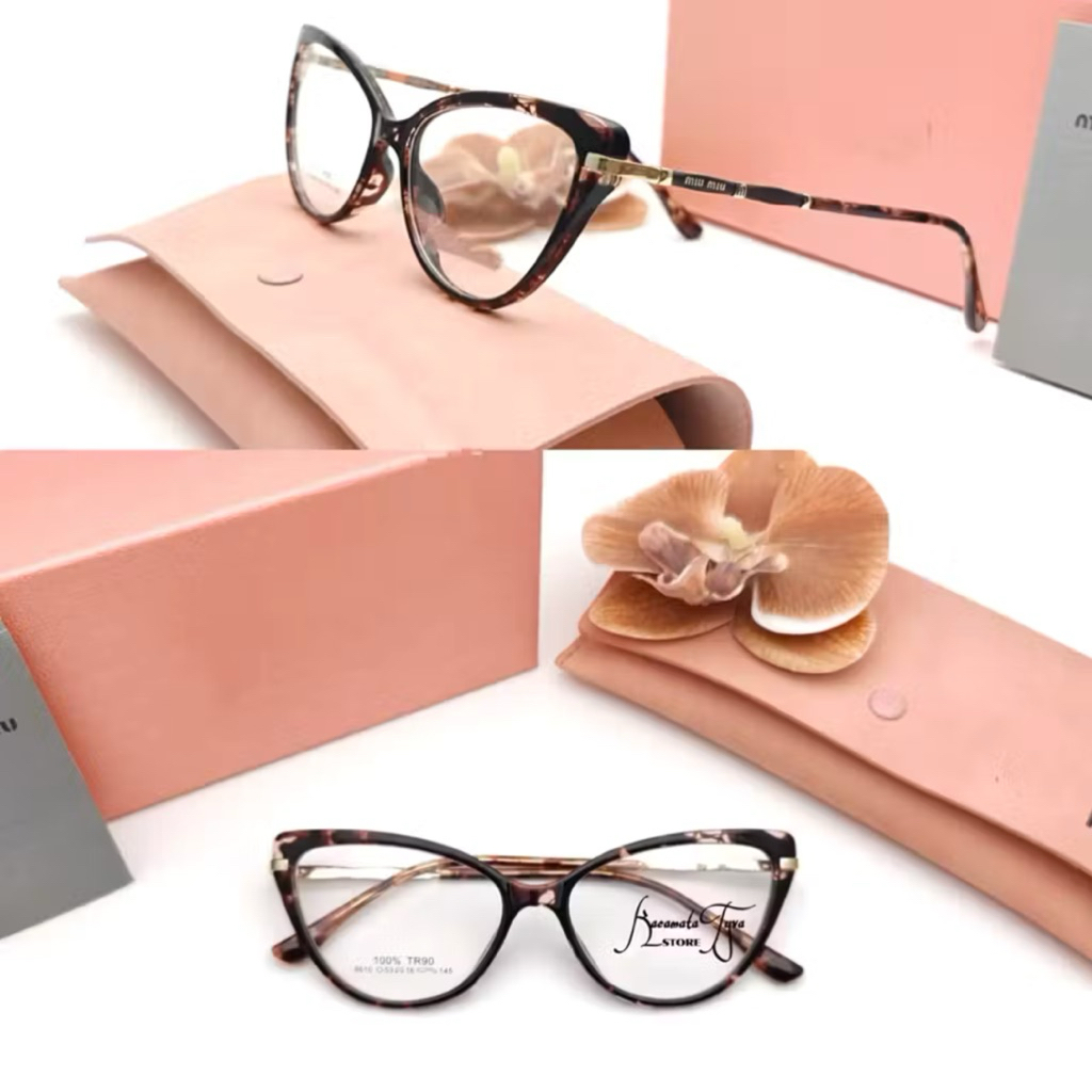 Kacamata Wanita Cat Eye  Miu 6610 Kacamata Wanitq premium Kacamata Minus Kacamata Anti radiasi