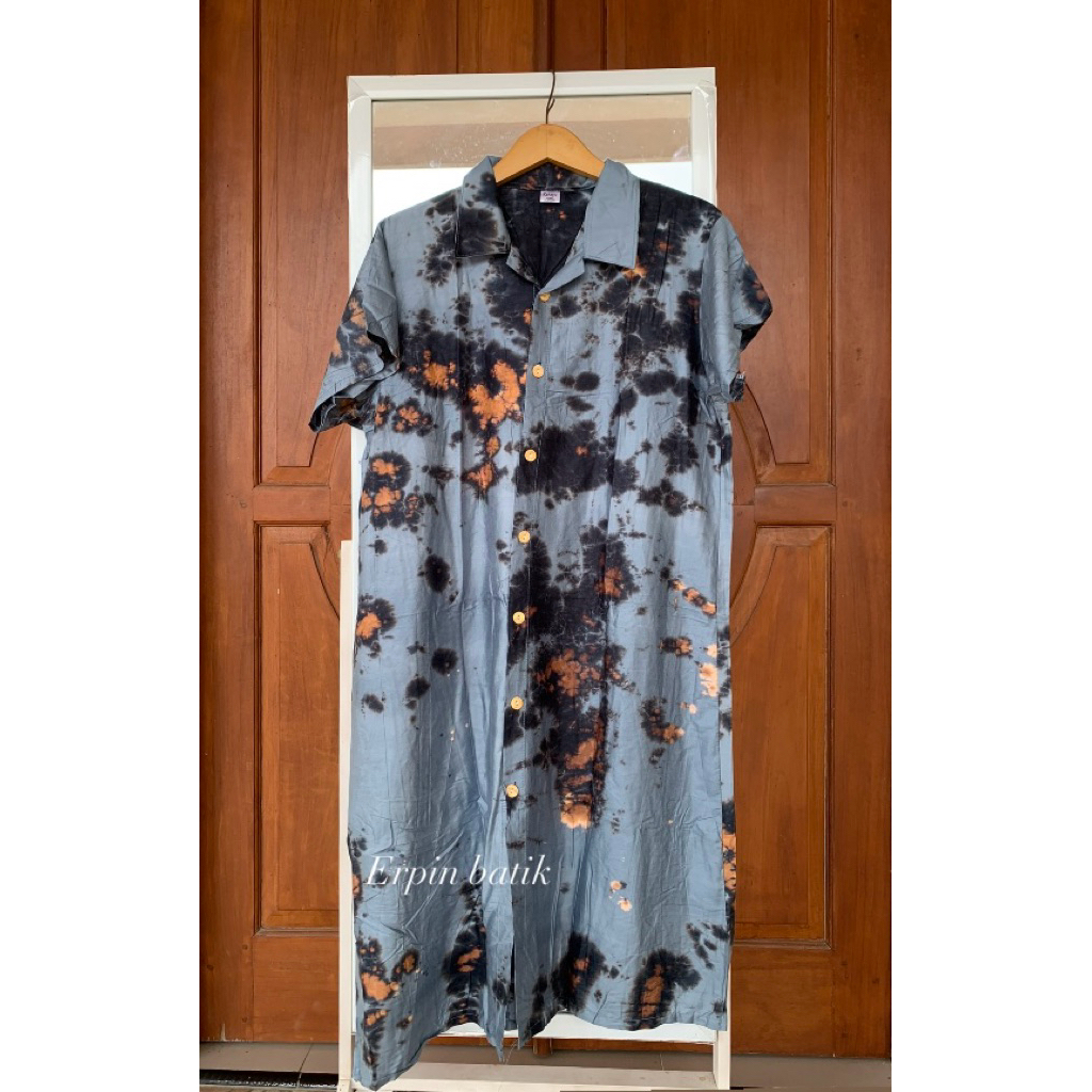 Daster Andien kancing hidup busui friendly motif tie dye
