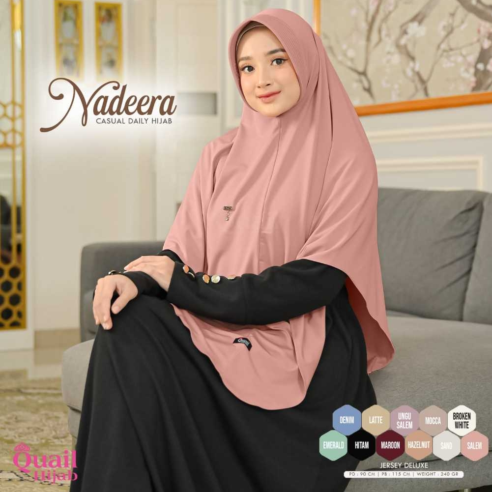 Nadeera Casual Daily hijab Original Quail Jilbab Wanita Nadeera QuailHijab jersey Pad Nadeera
