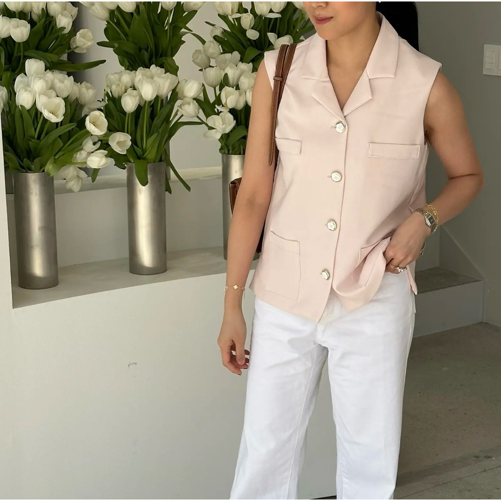 Jii by Gloria Agatha Camellia Vest Blouse Preloved