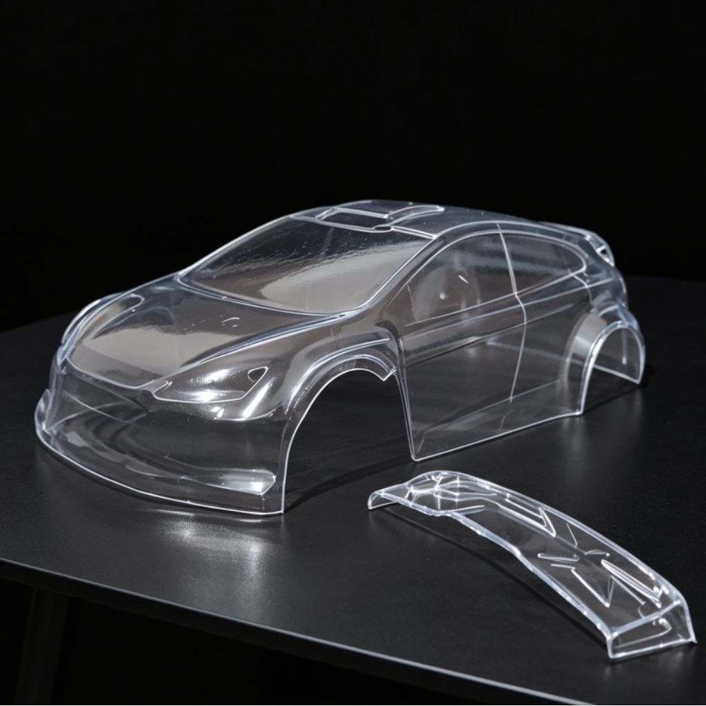 Body Dan Wing Clear RC Rally 1/28 bahan PVC Clear 1mm