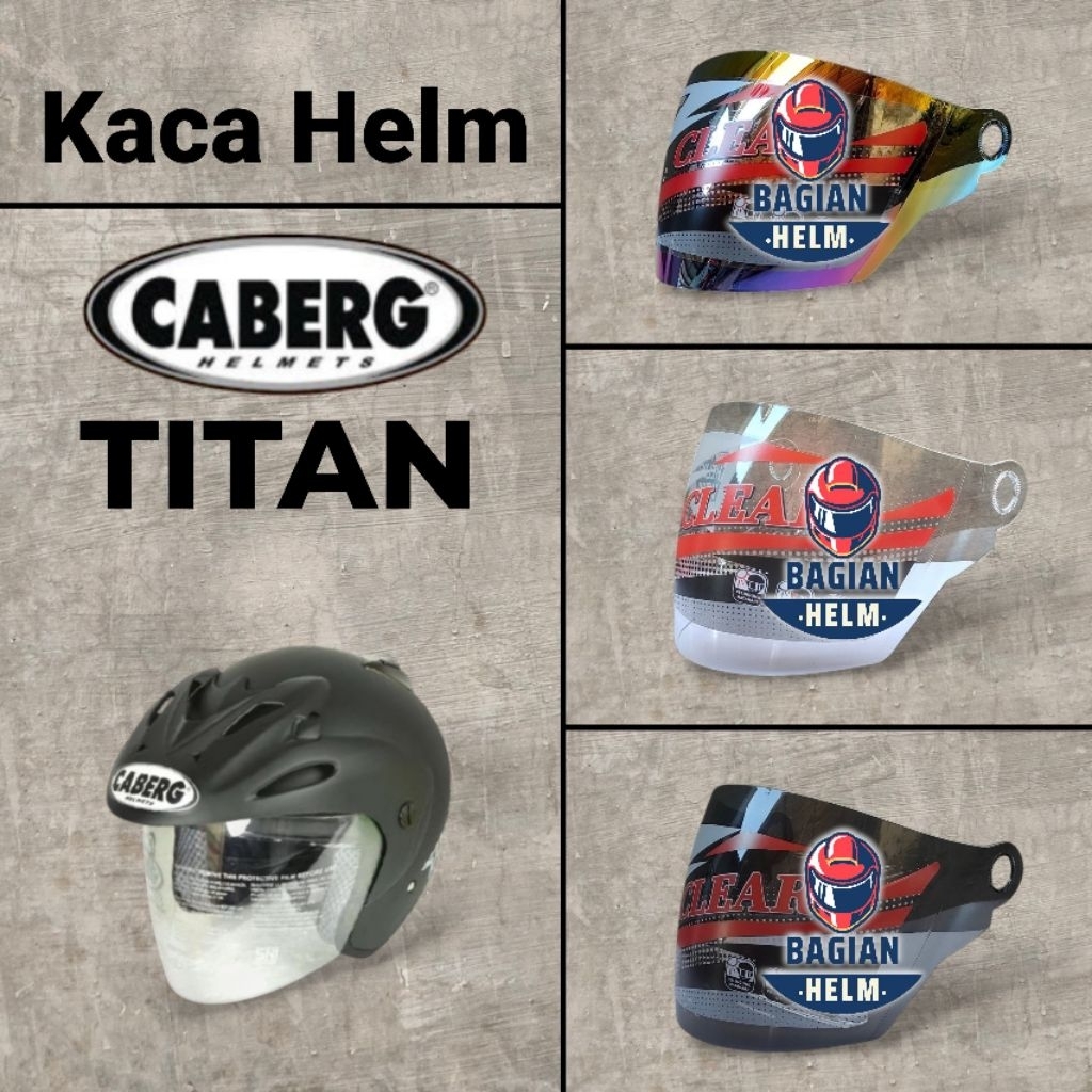 Kaca Helm Visor CABERG TITAN Anti Pecah Warna Hitam Bening