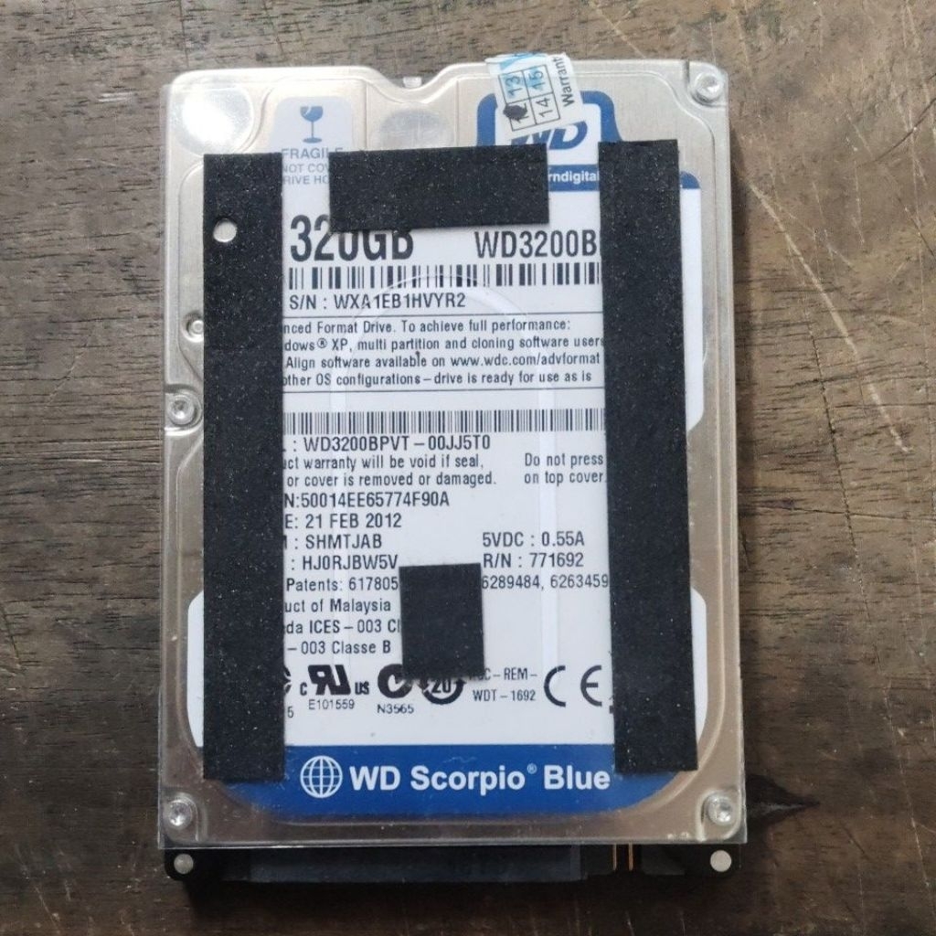 Harddisk Internal 320GB WD Scorpio Blue - HDD Laptop Axioo Zyrex Sky 2.5 inch
