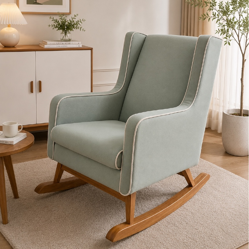 Liona rocking chair minimalis, rocking chair premium,kursi sofa goyang, kursi santai goyang, sofa go