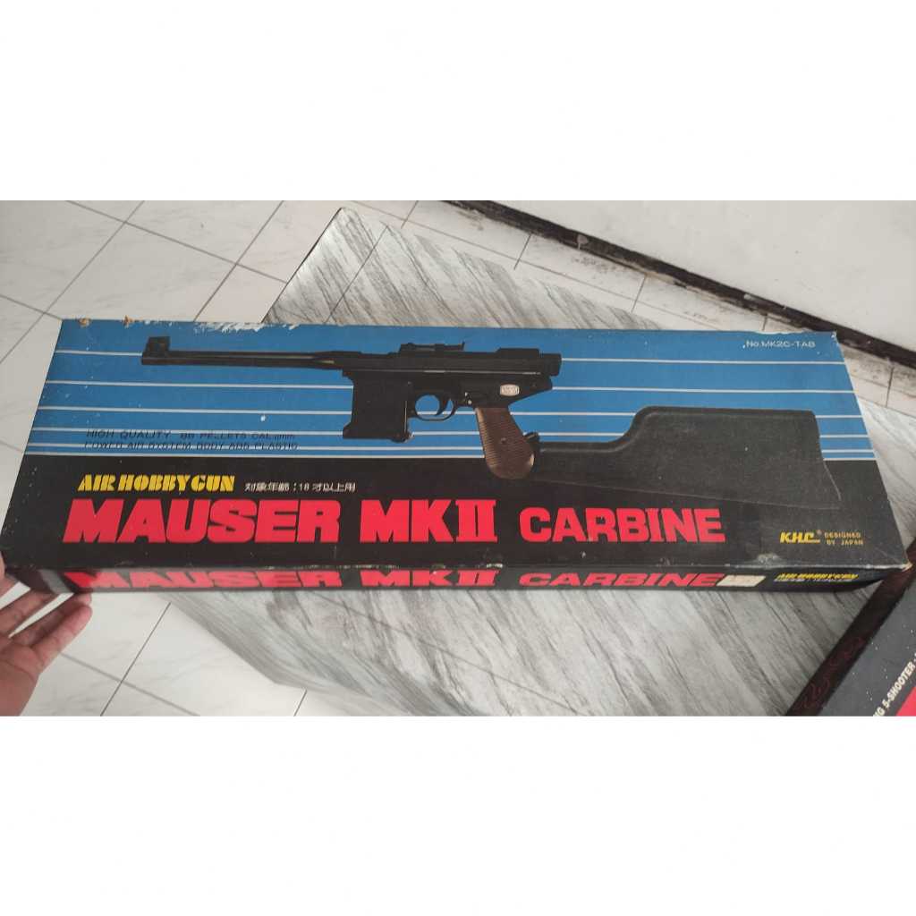 RARE Mainan Koleksi Kolektor Air Hobby Gun Mauser MKII MK 2  Komplit Asli Peluru Mint Carbine KHC Ja