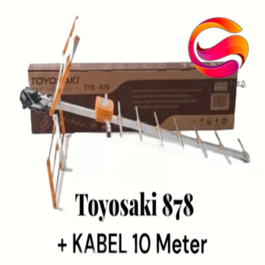 TOYOSAKI Antena TV Digital Luar Outdoor Toyosaki TYS 878 + KABEL 10 Meter / Antena LED Smart TV ORIG