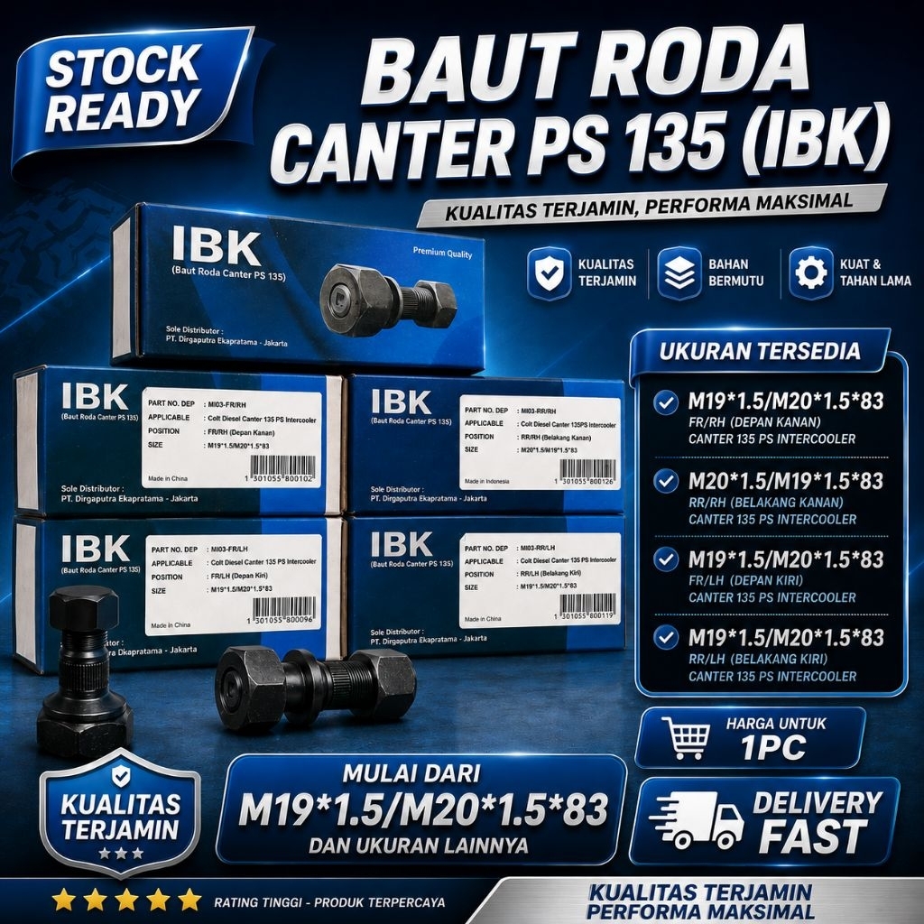 IBK Baut roda Colt Diesel Canter PS 135 Depan Belakang