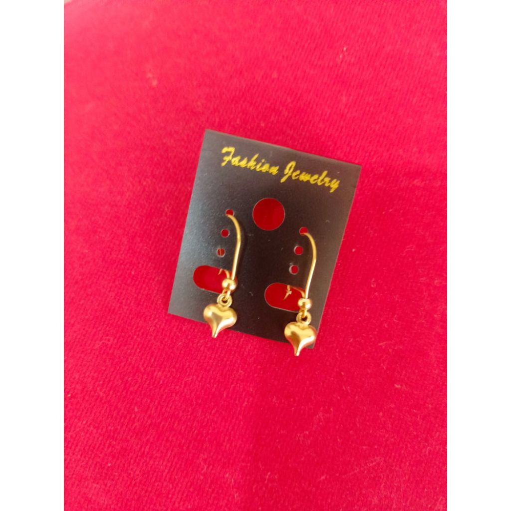 Anting Juntai titanium lapis emas 23karat anti karat awet tahunan