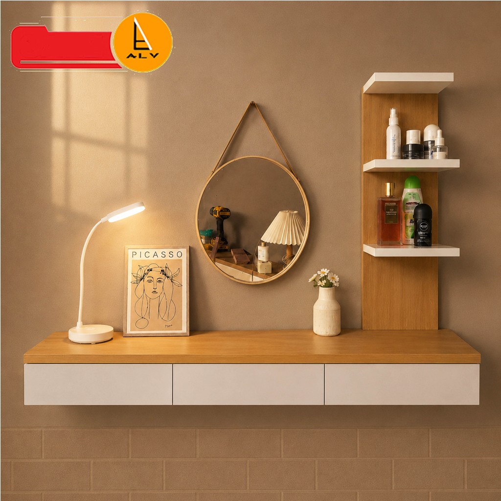 Laci Kosmetik 1 Set Laci Dinding Minimalis Panjang 100cm