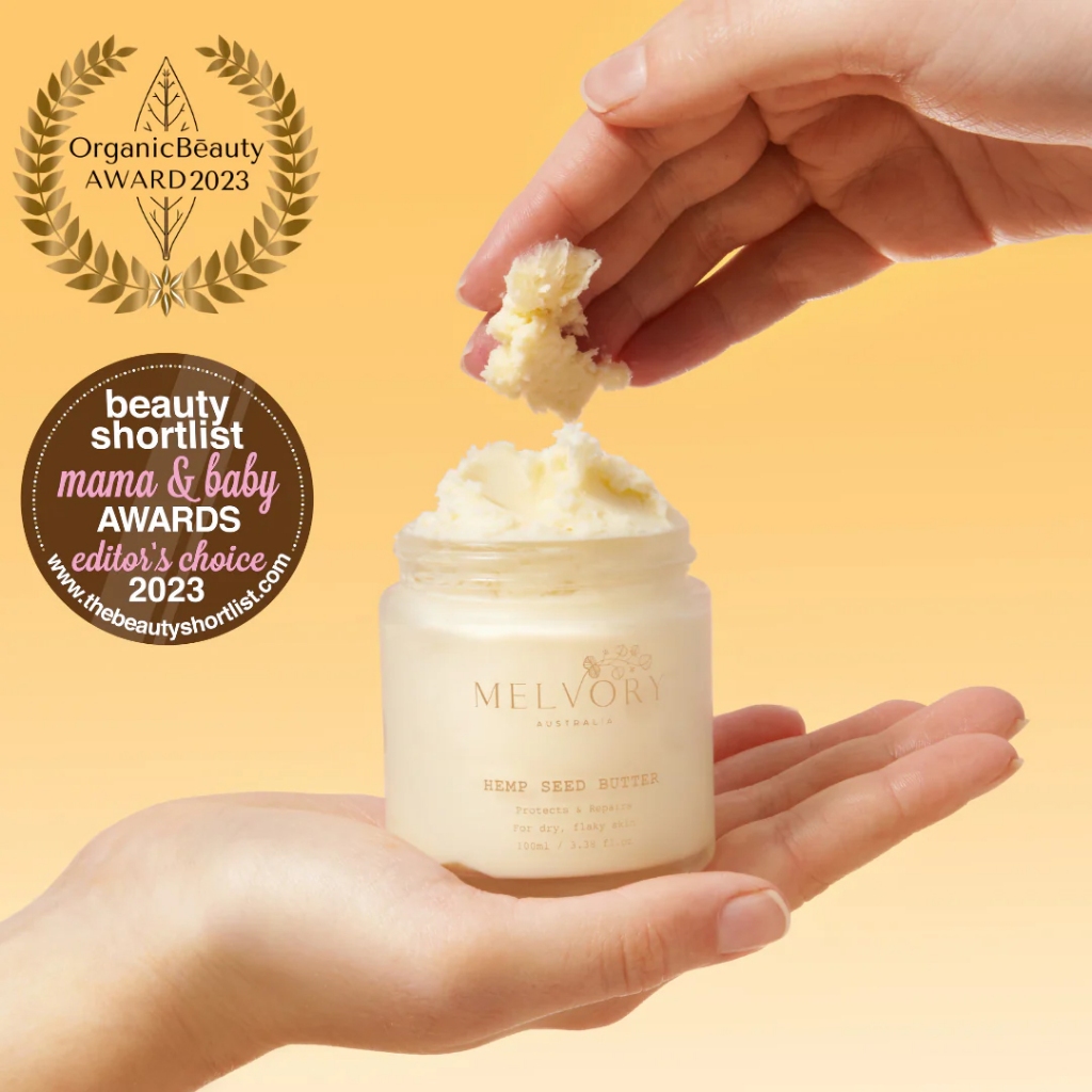 MELVORY Hemp Seed Rescue Body Butter - krim import untuk kulit kering sensitif eksim dermatitis bers