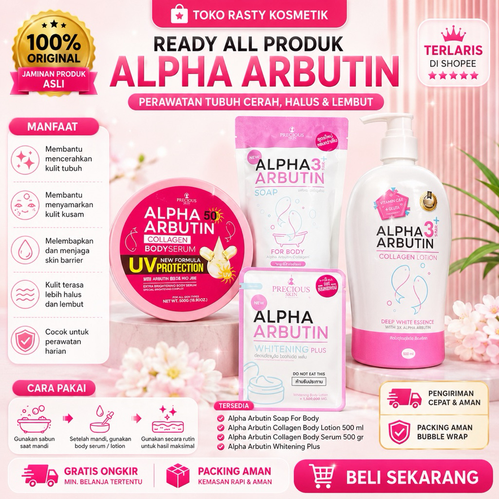 ALPHA ARBUTIN PRODUK/KAPSUL ALPHA ARBUTIN/LOTION ALPHA ARBUTIN/SABUN ALPHA ARBUTIN