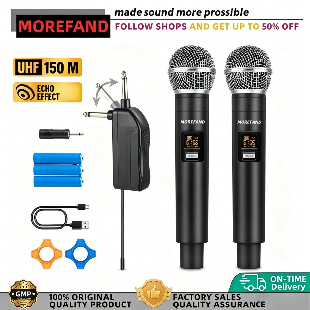 Mikrofon genggam bisa diisi ulang microphone karaoke mikrofon mic wireless nirkabel isiulang wireles