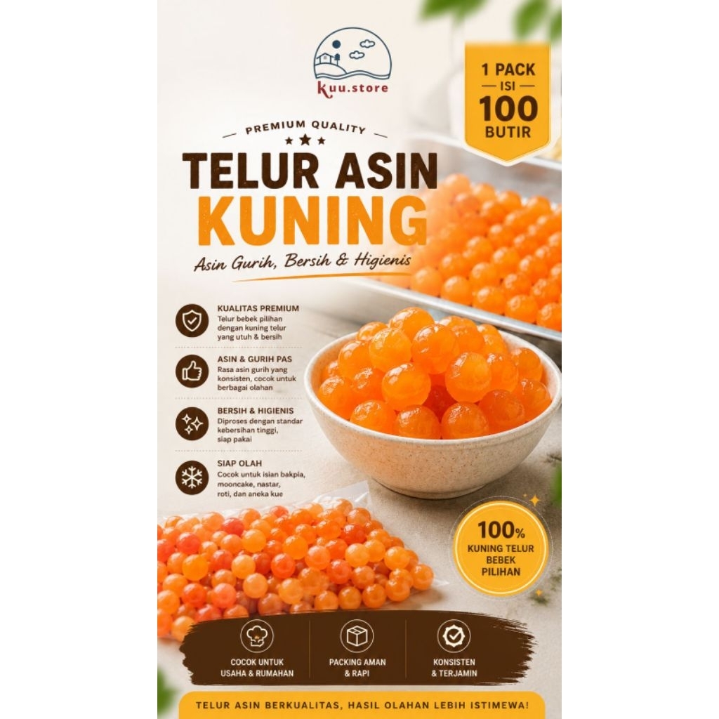TELUR ASIN KUNING - TELUR ASIN BEBEK - KUALITAS PREMIUM