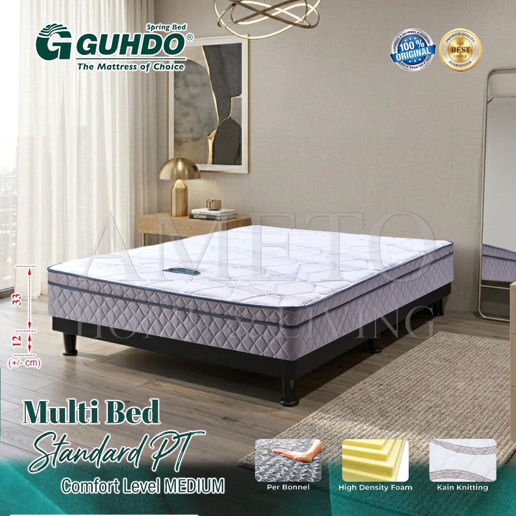 Guhdo Spring bed Multi bed Standard Plush Top Spinal Spring, Tanpa Headboard 090 100 120 140 160 180