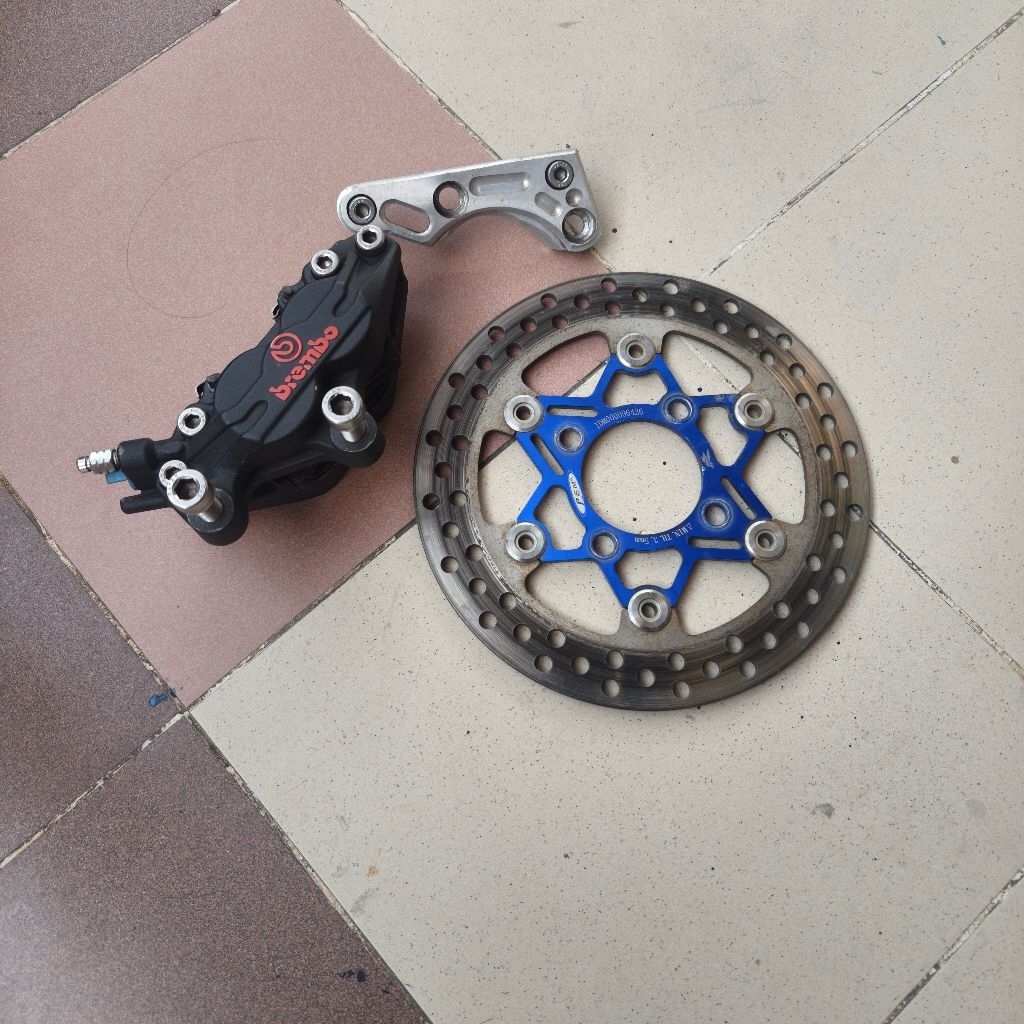 Kaliper Brembo 4P Disc PSM Original Ori Ex Copotan Moge Cakram Depan PSM Blue Biru Kiri Sudah PNP Ho