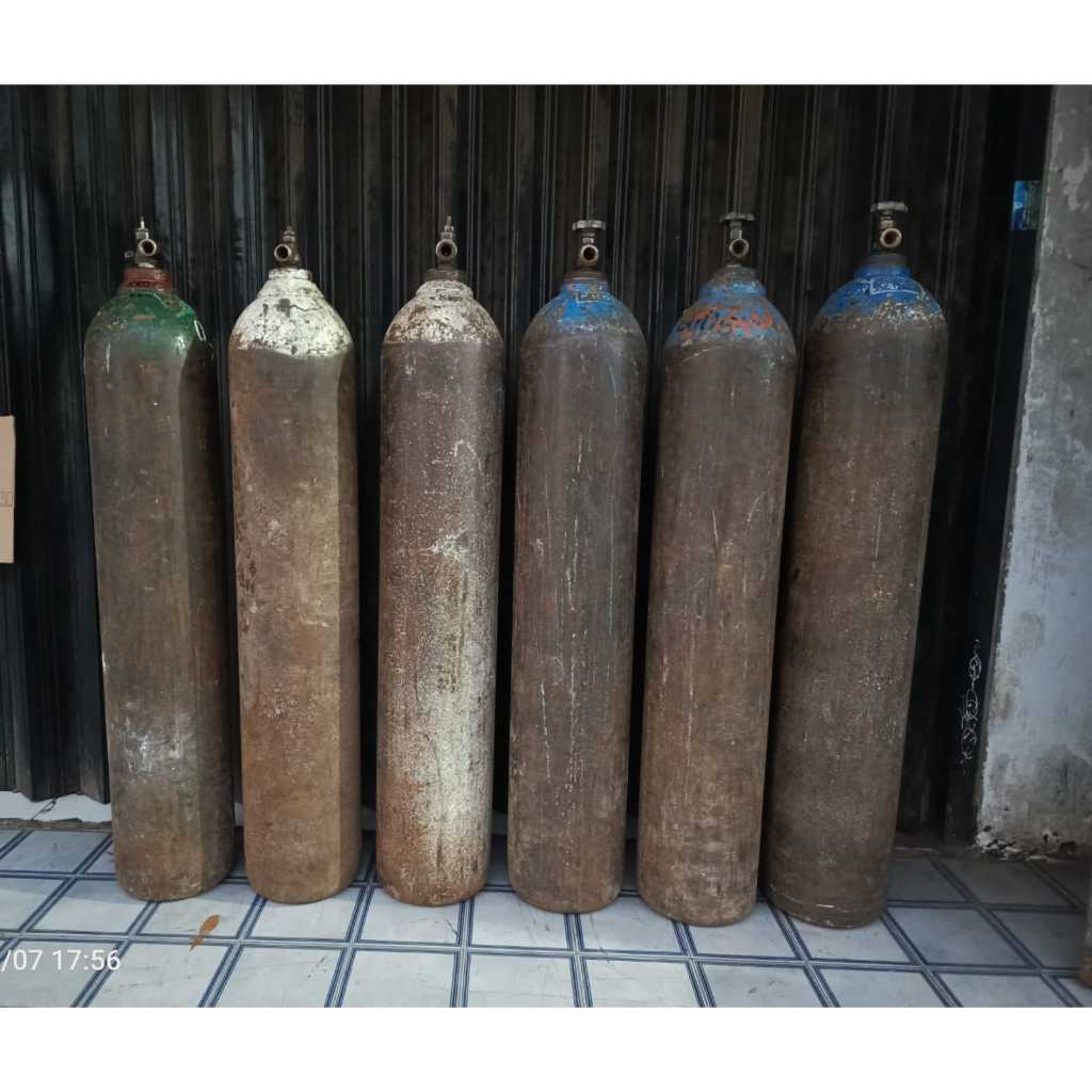 Tabung Oksigen 6m3, seken, tinggi 130cm, kosong tanpa isi