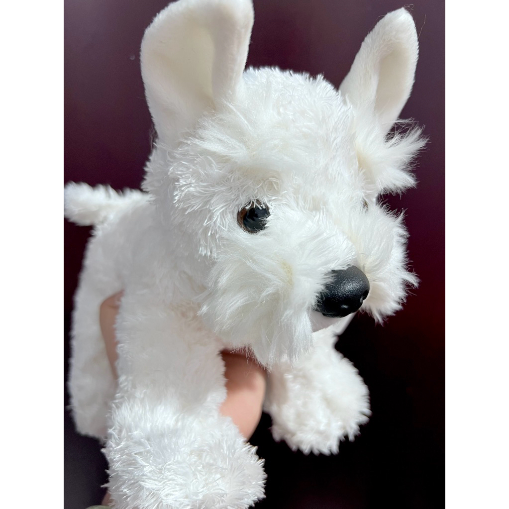 Boneka Anjing Ras Scottish Terrier Putih Small 22 Cm