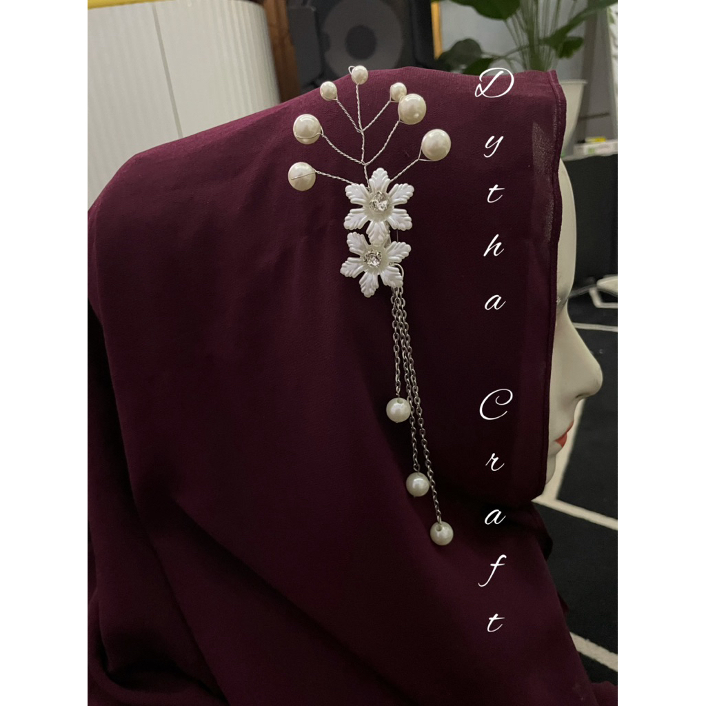 headpiece juntai/bros juntai hijab/bros untuk wisuda dan lain lain