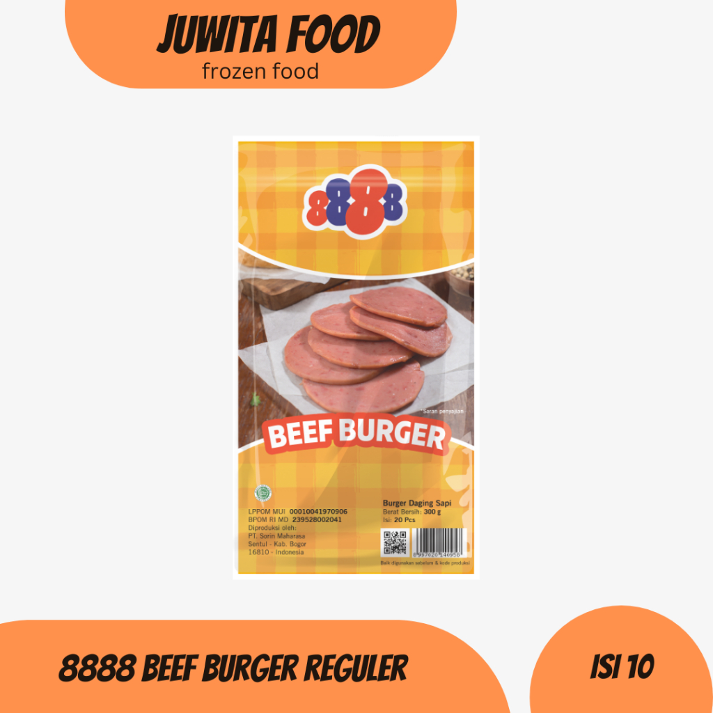 Beef Burger 8888 Mini Isi 10 Pcs 250gr