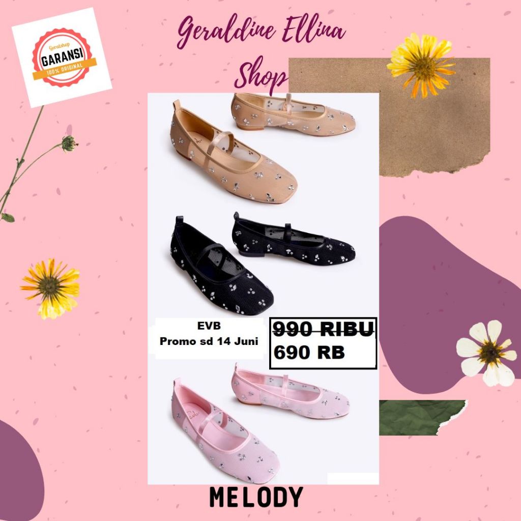 Sepatu flat shoes wanita EVB SALE original 100% seri MELODY
