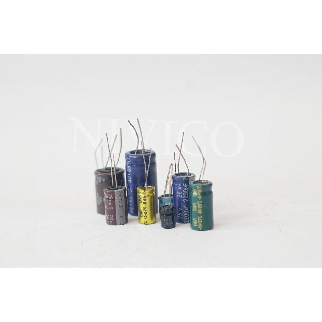 Kapasitor Elektrolitik Elco Elektrolit Polar Berbagai Ukuran untuk Penggunaan Elektronik - Elektronik