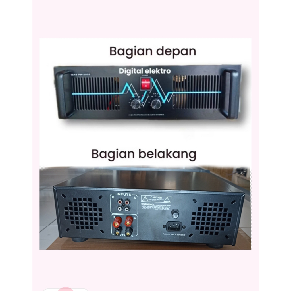 BOX POWER AMPLIFIER GAS PA 2502 full accessories