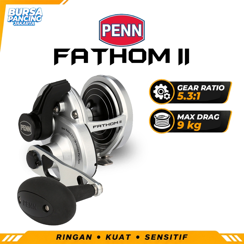 Penn Reel Pancing Overhead Fathom II FTHII10XNLDLH CV RLBX Handle Kiri - Reel Pancing Jigging
