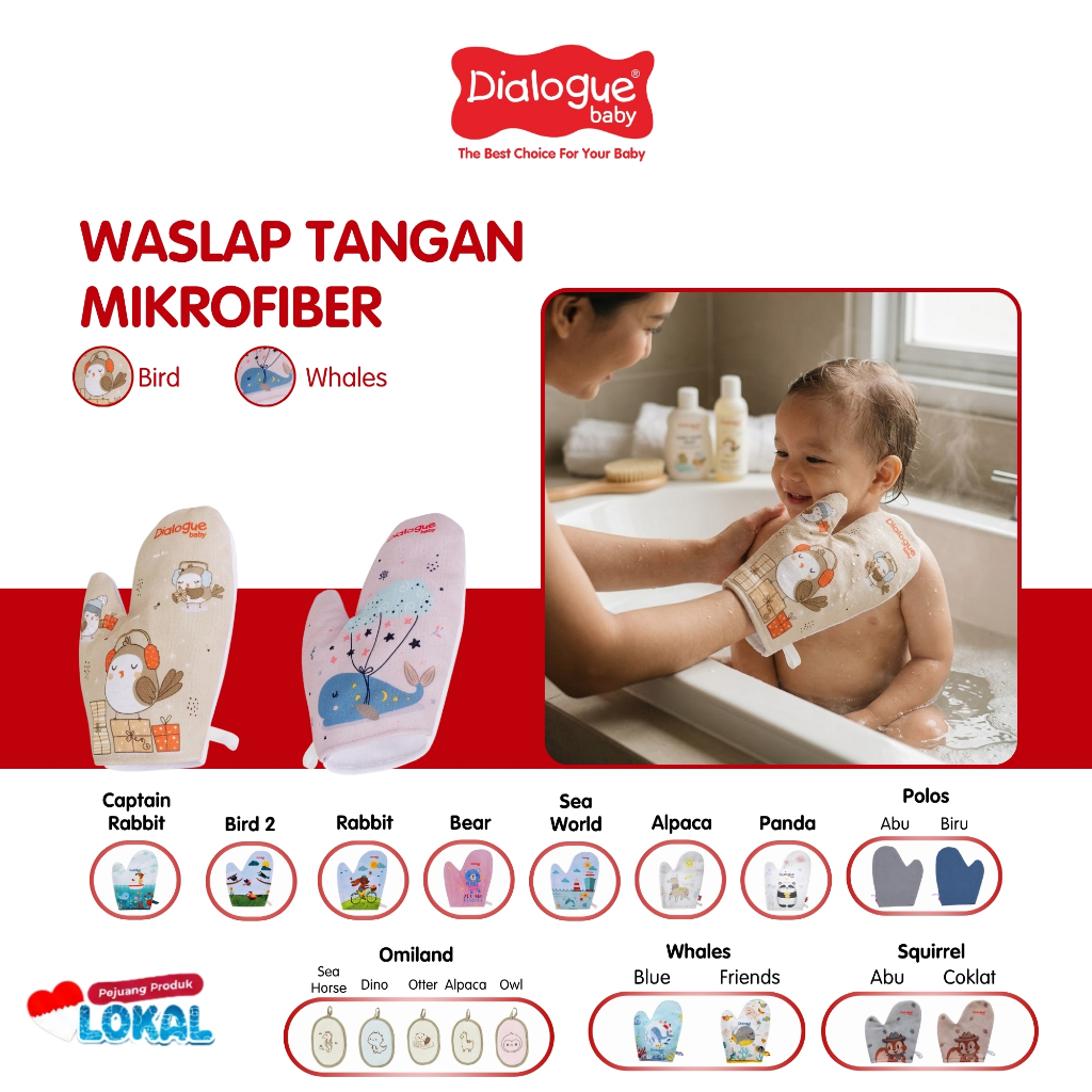 Dialogue Baby Waslap Tangan Mikrofiber PR SB Animalia - DGW1230