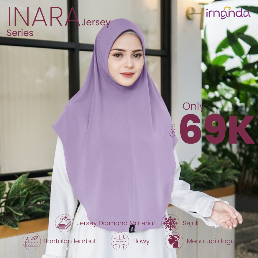 Irnanda Hijab - Bergo Instant Terbaru | Jersey Diamond | INARA Series | Lavender
