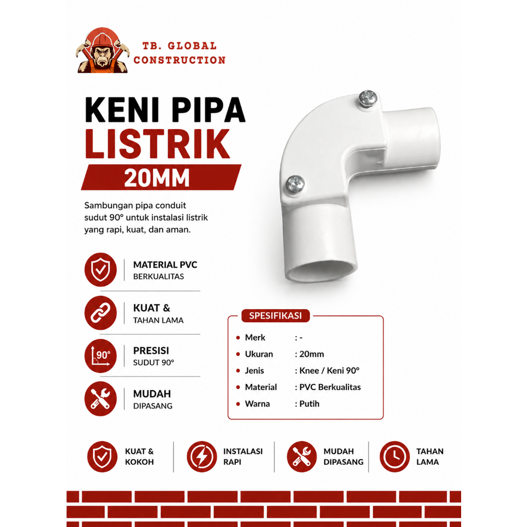 Keni Pipa Condui / Keni Pipa Listrik Conduit / Knee pipa Conduit