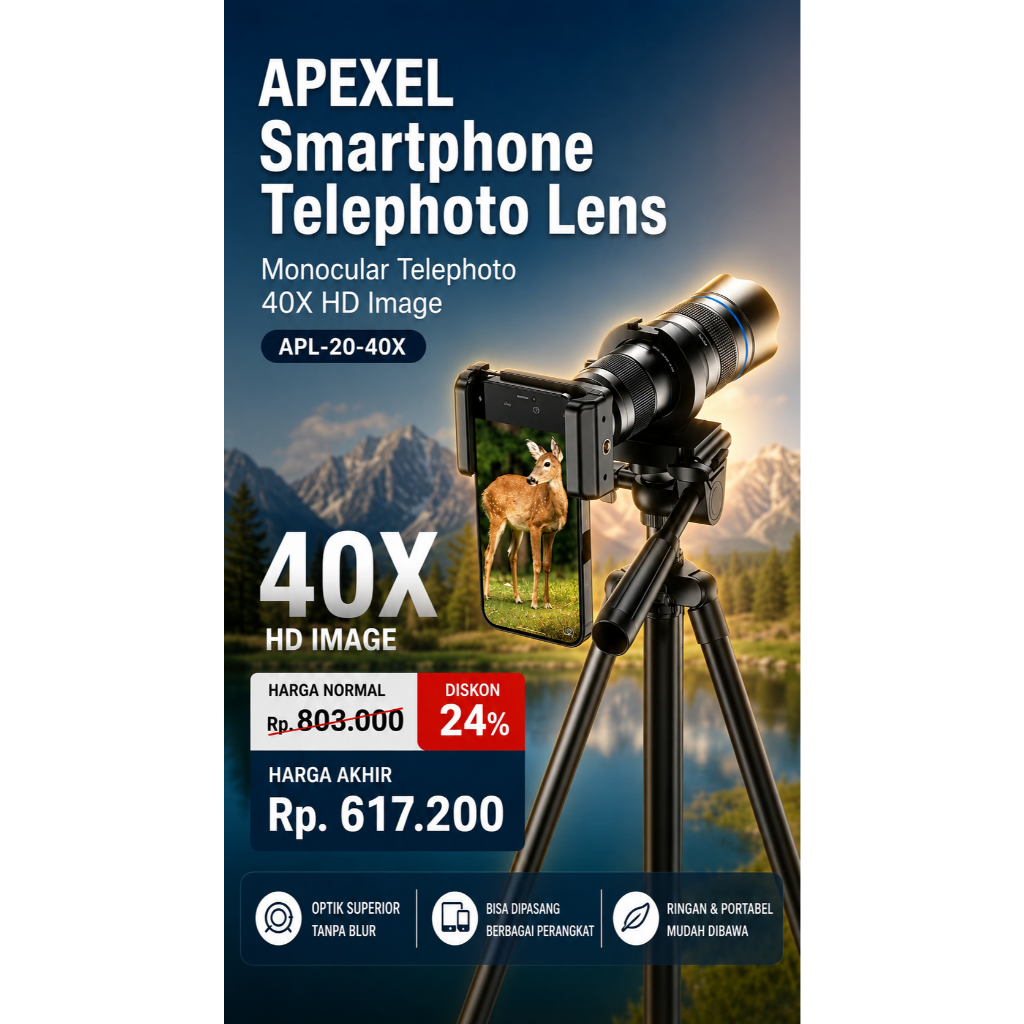 Apexel Smartphone Telephoto Lens