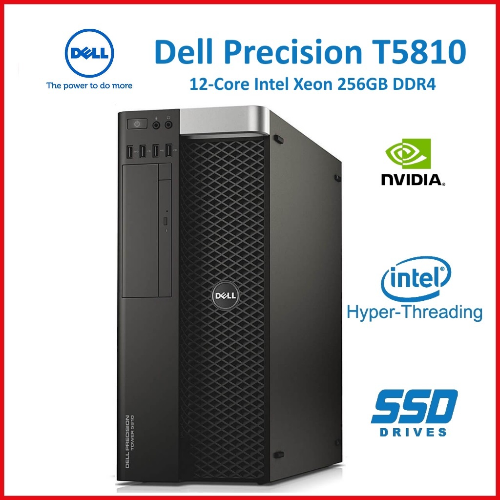 PC Server Workstation DELL T5810 Xeon E5 V3 RAM ECC 64Gb-SSD128 HDD 1TB